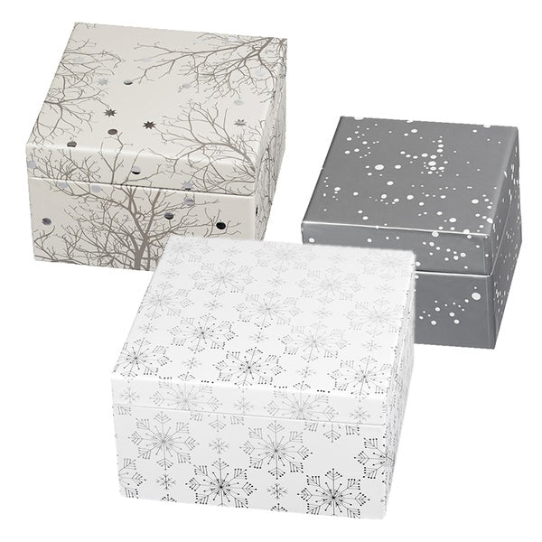 GdH Geschenkboxen silber 3er Set - Räder Design