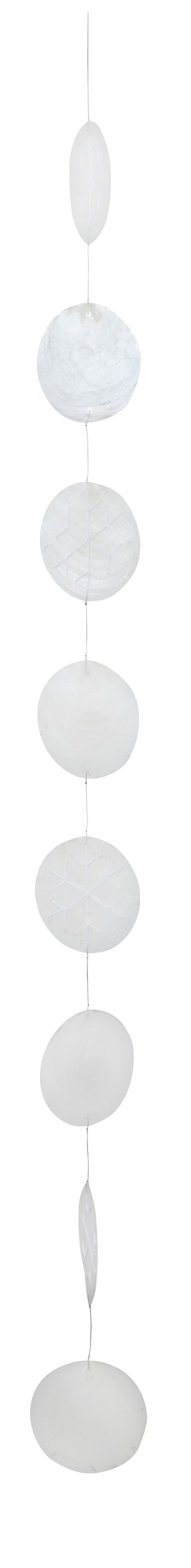 Raum- und Fensterschmuck Capizstickerei Kette Schneeflocke weiß - Räder Design