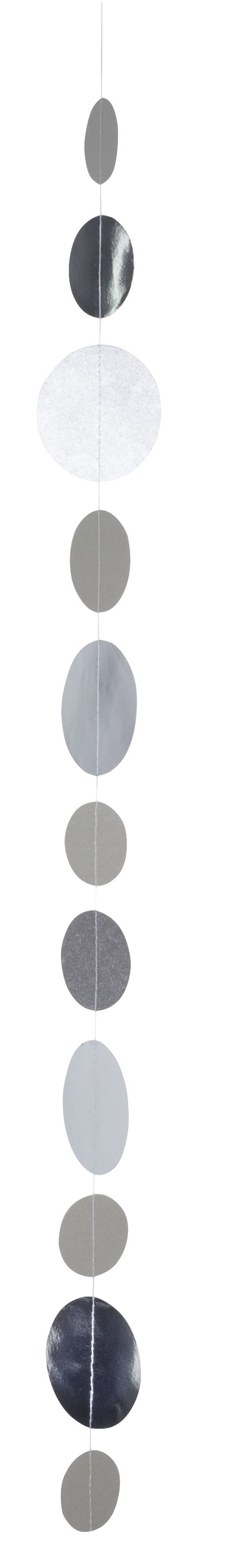 Dekokette Kreiskette Silberregen 85 cm Räder Design