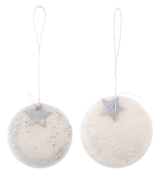 Kreisornament 2er-Set Papier mit Stern gold Räder Design