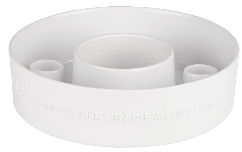 Porzellankranz Stabkerzen "Wunder kommen zu denen die an sie glauben" - Räder Design