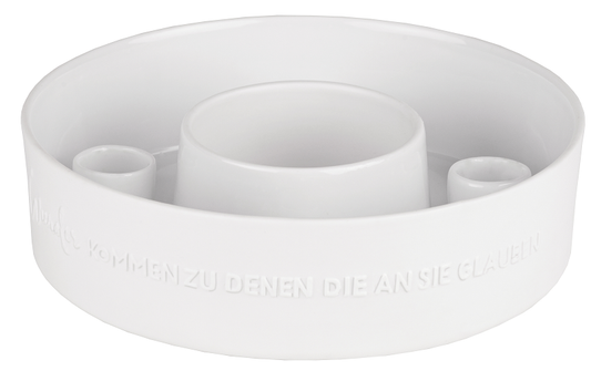 Porzellankranz Stabkerzen "Wunder kommen zu denen die an sie glauben" - Räder Design
