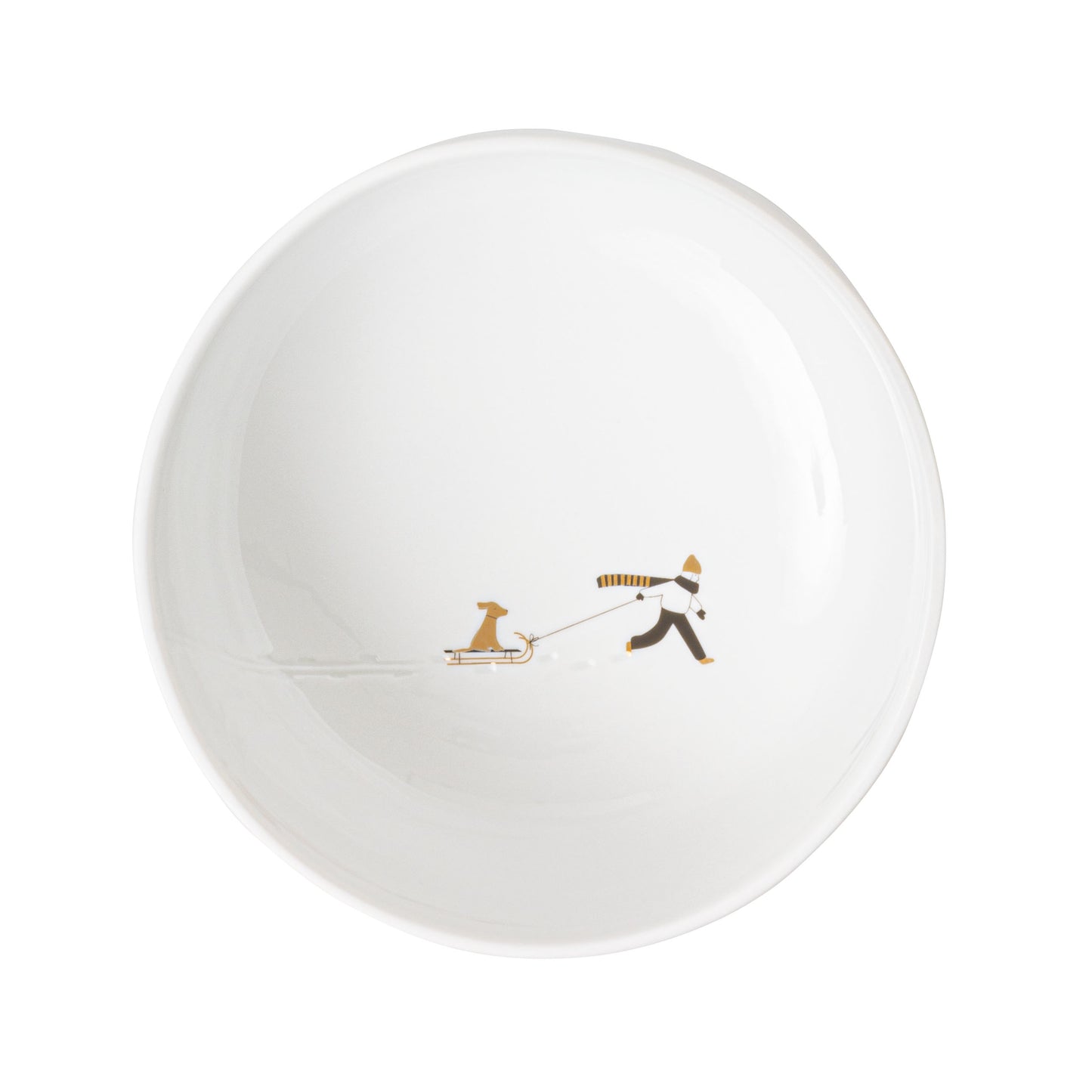 Schneetag Schüssel "Hundeschlitten" Porzellanschale - Räder Design