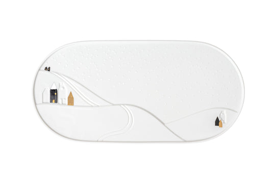 Servierplatte SCHNEETAG Porzellan Teller Dekoration - Räder Design.