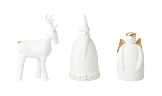 3er Set Tischdeko Weihnachtsdeko Figuren Weihnachtsfiguren - Räder Design
