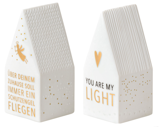 2er Set Lichthaus "Zuhause+You are my light" Teelichthalter - Räder Design