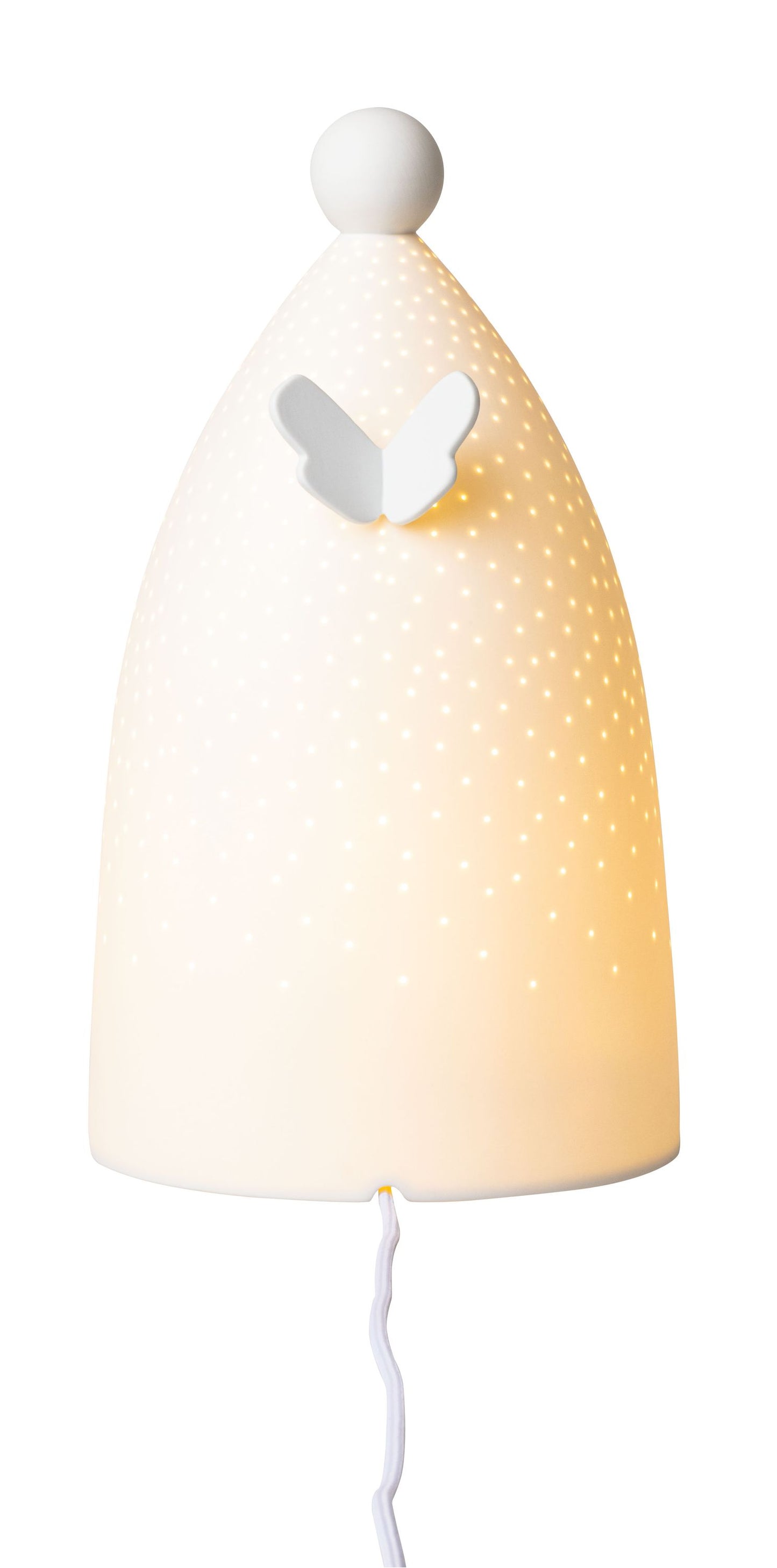 Porzellan Lichtengel "Leuchte" Porzellanlampe D: 23 cm- Räder Design
