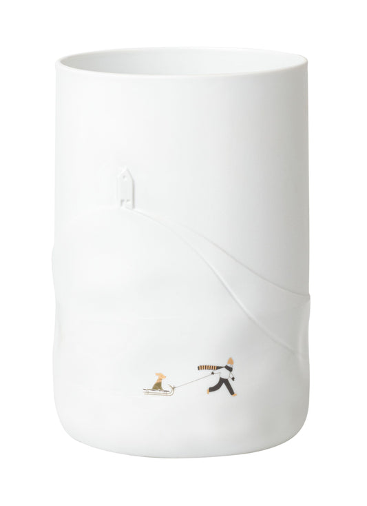 Schneetag Vase "Hundeschlitten" Blumenvase - Räder Design
