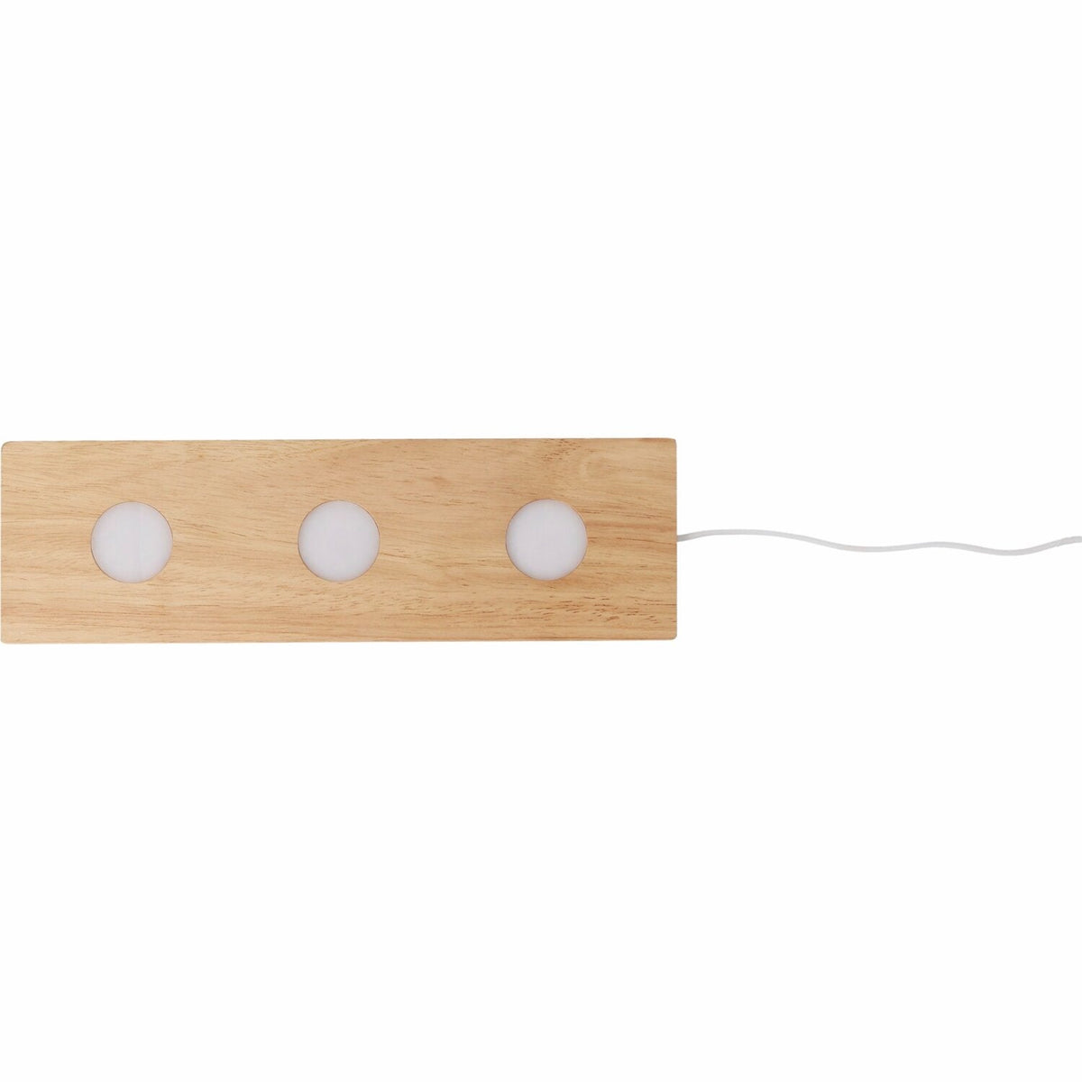räder LED-Holzsockel 3er mit drei Leuchtfeldern und USB-Kabel