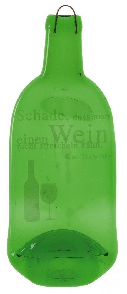 Servierplatte SCHADE, DASS MAN EINEN WEIN NICHT STREICHELN KANN grün Poesie et Table