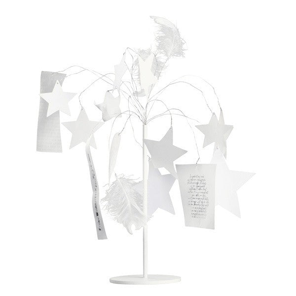 Silber + Weiß STERNENSCHWEIF mit Ständer