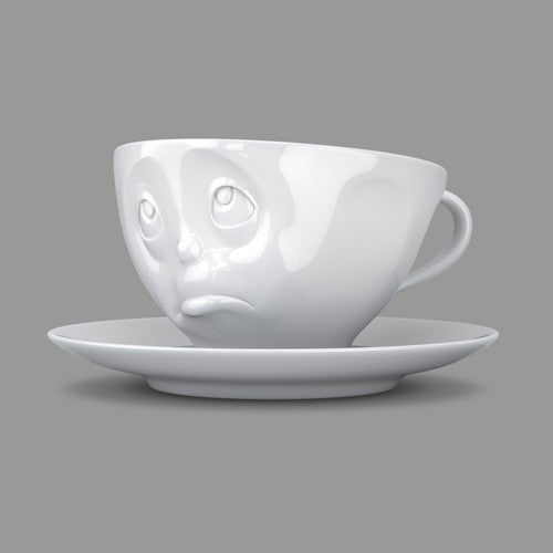 TV TASSE ESPRESSOTASSE och bitte mit Henkel und Untertasse weiß Fiftyeight Products