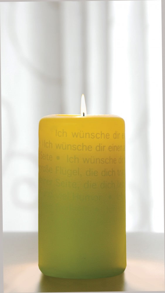Wortlichtkerze Sinntexte LEUCHTENDE WÜNSCHE ZUR GEBURT - Bulla Design