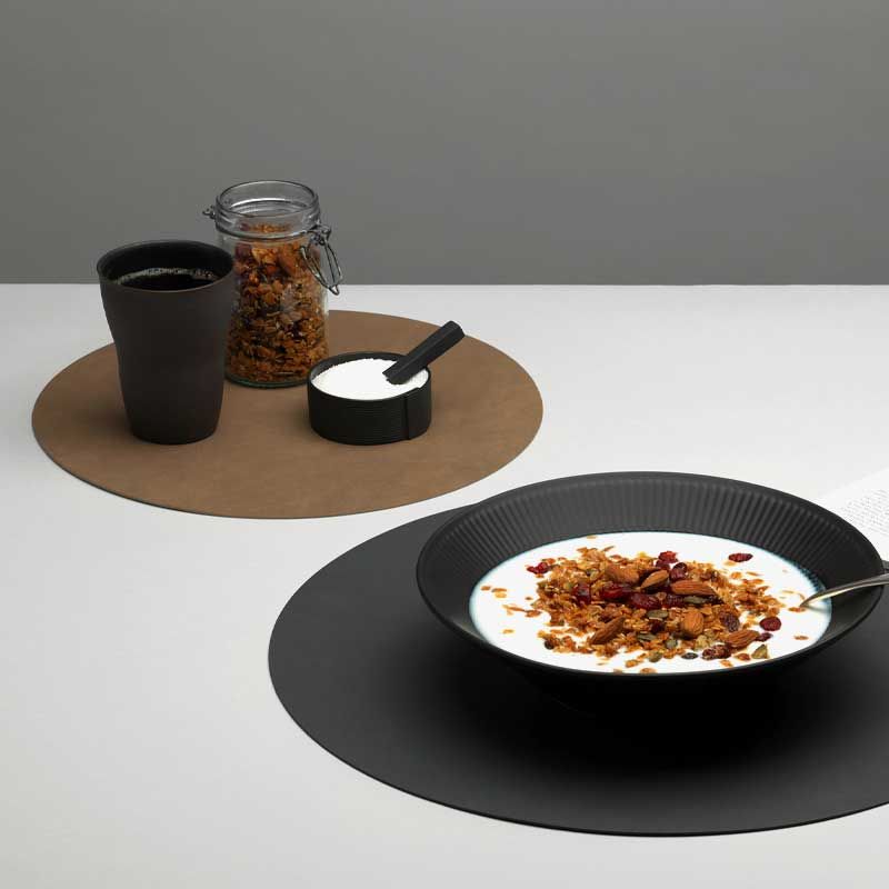Tischset Rund Platzset Leder Nupo M (30cm) in verschiedenen Farben - LindDNA
