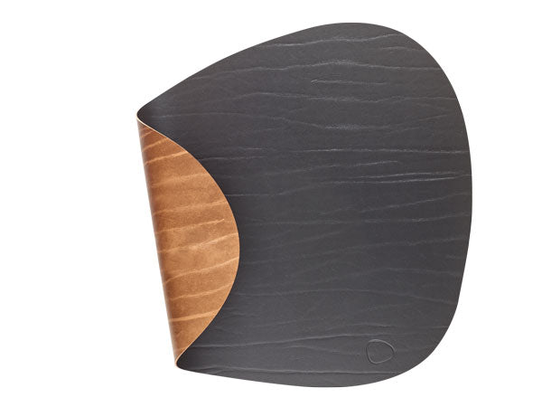 Tischset Platzset beidseitig DOUBLE CURVE L (37x44cm) Leder - LindDNA
