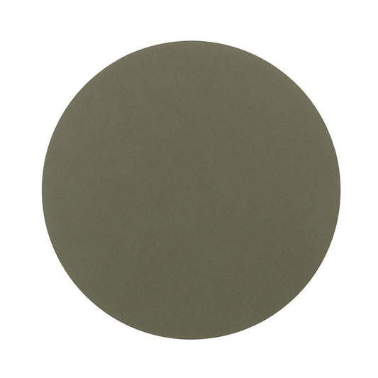 Tischset Rund Platzset Leder Nupo S (24cm) Army Green - LindDNA