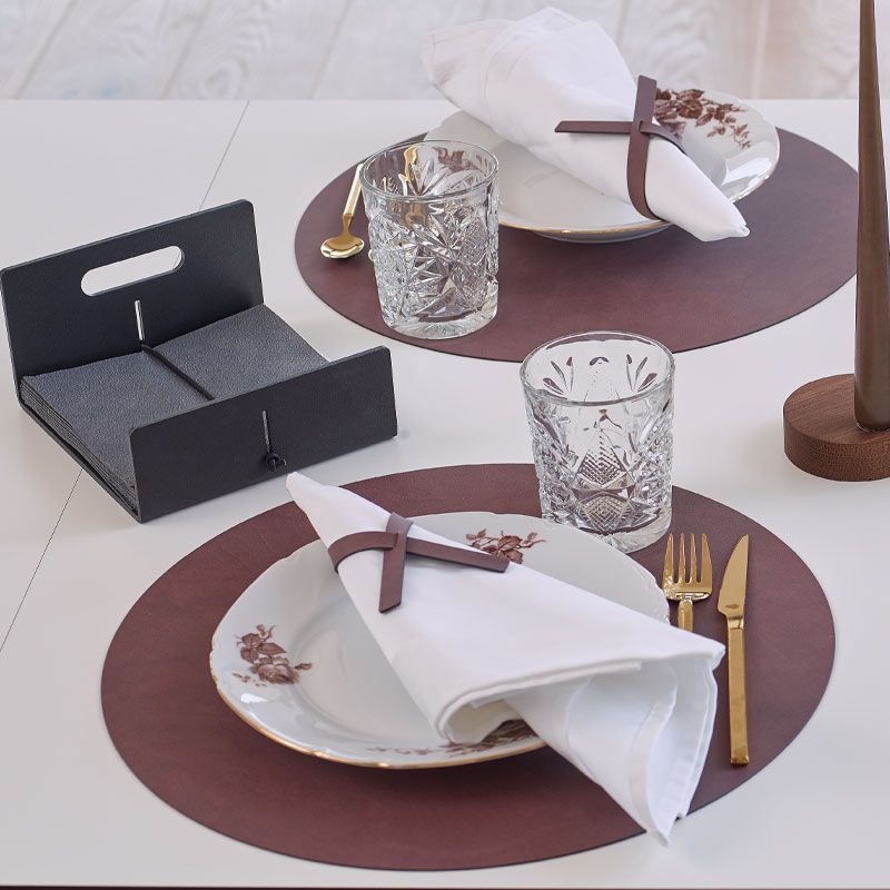 Runde Tischset Platzset Nupo-Leder XL (40cm) - LindDNA