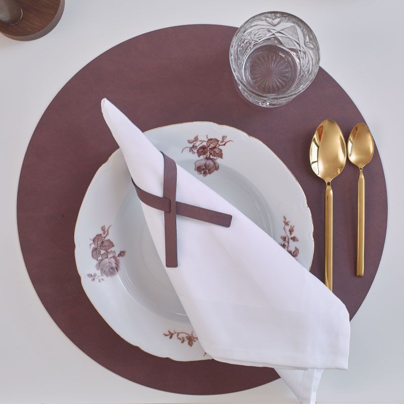 Runde Tischset Platzset Nupo-Leder XL (40cm) - LindDNA