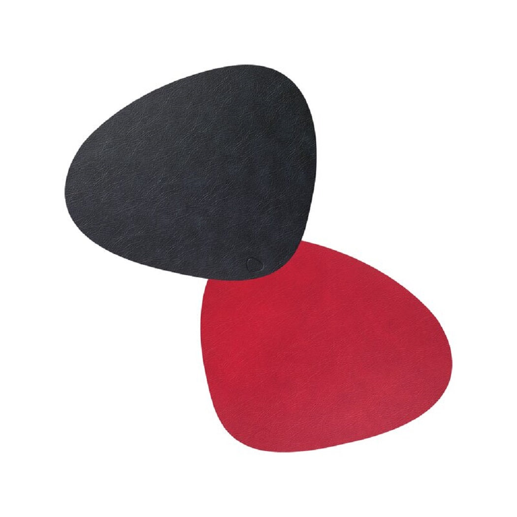 Tischset Platzset beidseitig DOUBLE CURVE L (37x44cm) Leder - LindDNA