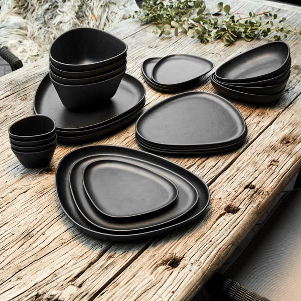 2er Set Servierschale klein (11x10x6cm) Steinzeug - LindDNA