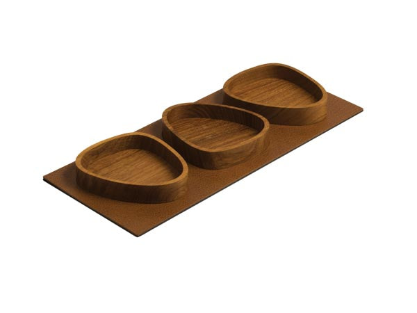 Servier Tablett Serving Tray Set Curve (44x18,5cm) Oak/Bull - LindDNA
