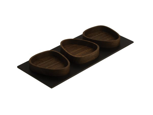 Servier Tablett Serving Tray Set Curve (44x18,5cm) Oak/Bull - LindDNA