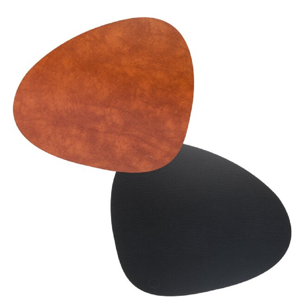 Tischset Platzset beidseitig DOUBLE CURVE L (37x44cm) Leder - LindDNA