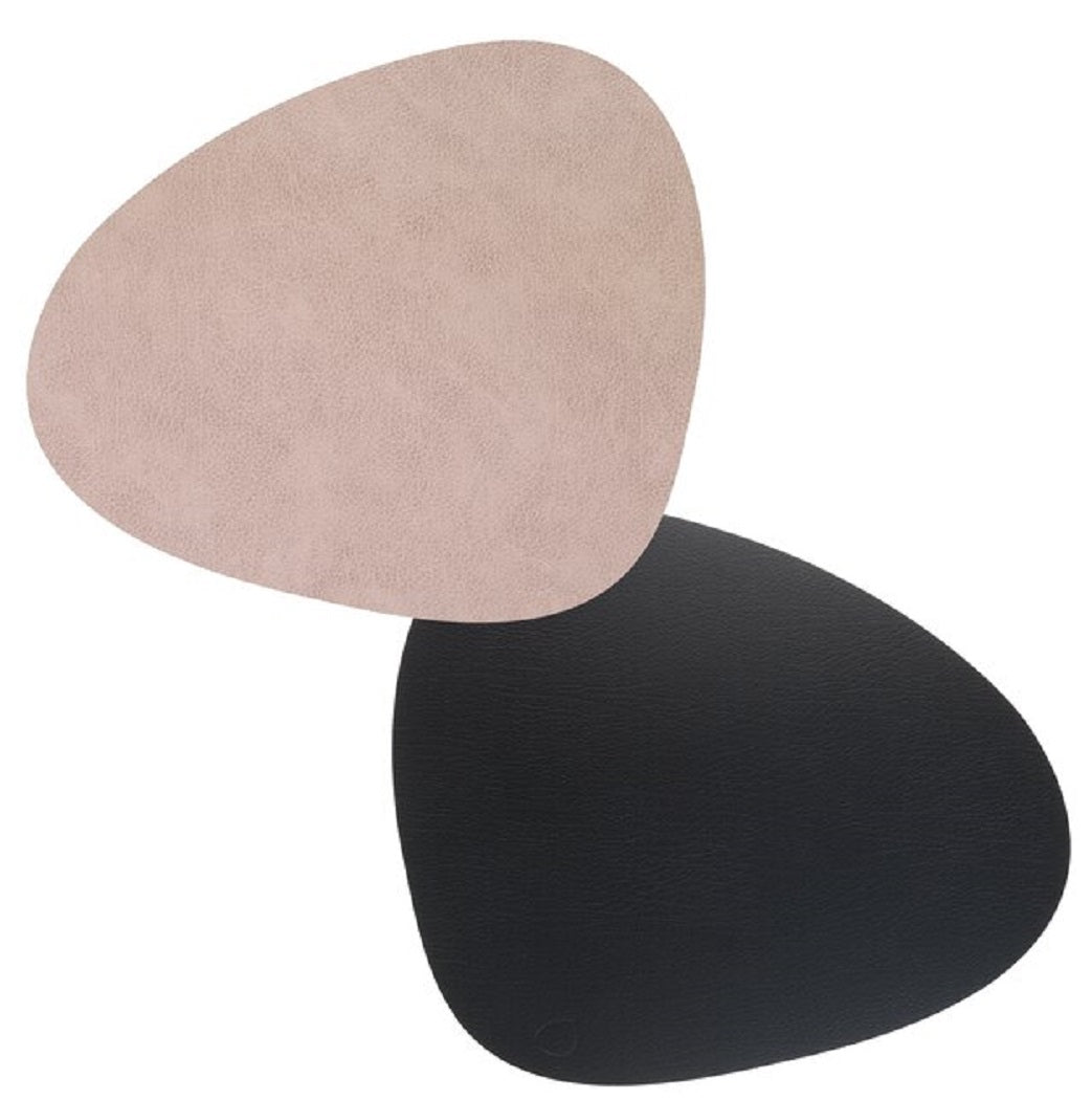 Tischset Platzset beidseitig DOUBLE CURVE L (37x44cm) Leder - LindDNA