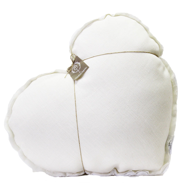 Herzkissen Textile Deko creme - Giardino Segreto