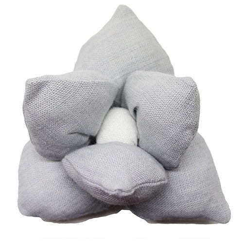 2er Set Textile Leinen Deko Blumen grau - Giardino Segreto