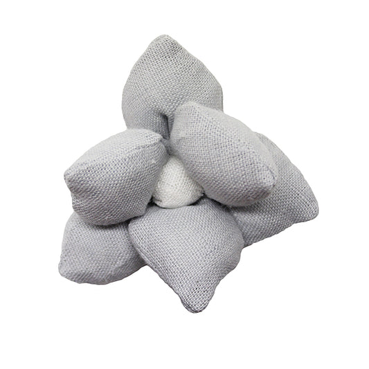 2er Set Textile Leinen Deko Blumen klein grau - Giardino Segreto