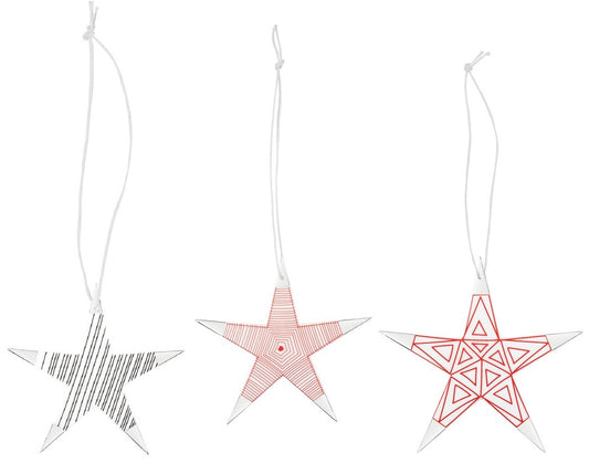 Hängeornament Glückssterne silber 3er-Set Räder Design