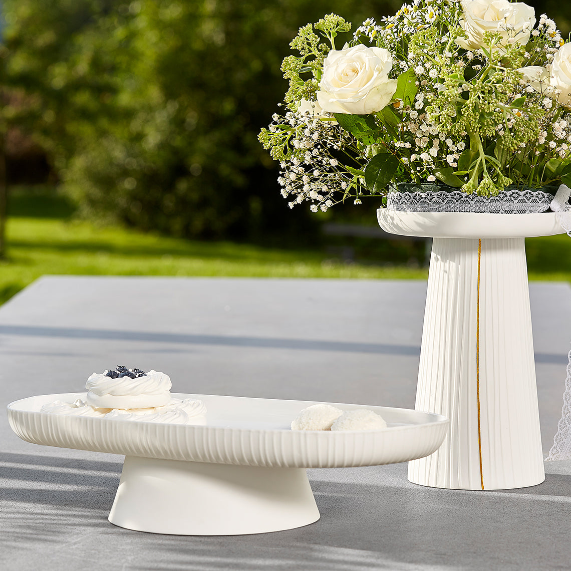 Anrichteplatte „Plissiert“ Hochzeit Räder Design