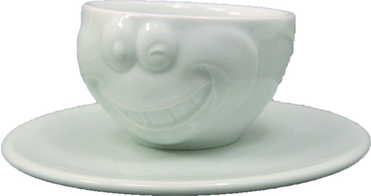 Espressotasse mit Henkel und Untertasse ANTON Hartporzellan weiß