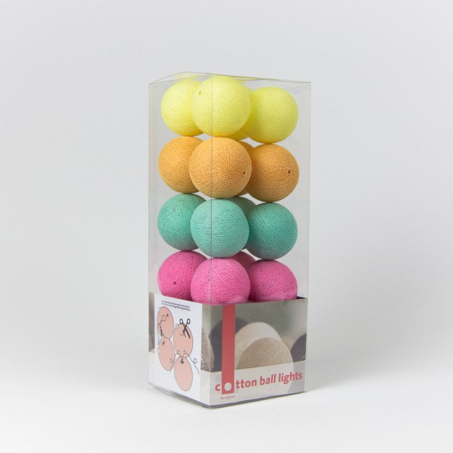 LED-Lichterkette Textil-Ball-Girlande Ice Cream Kugeln - Cotton Ball Lights