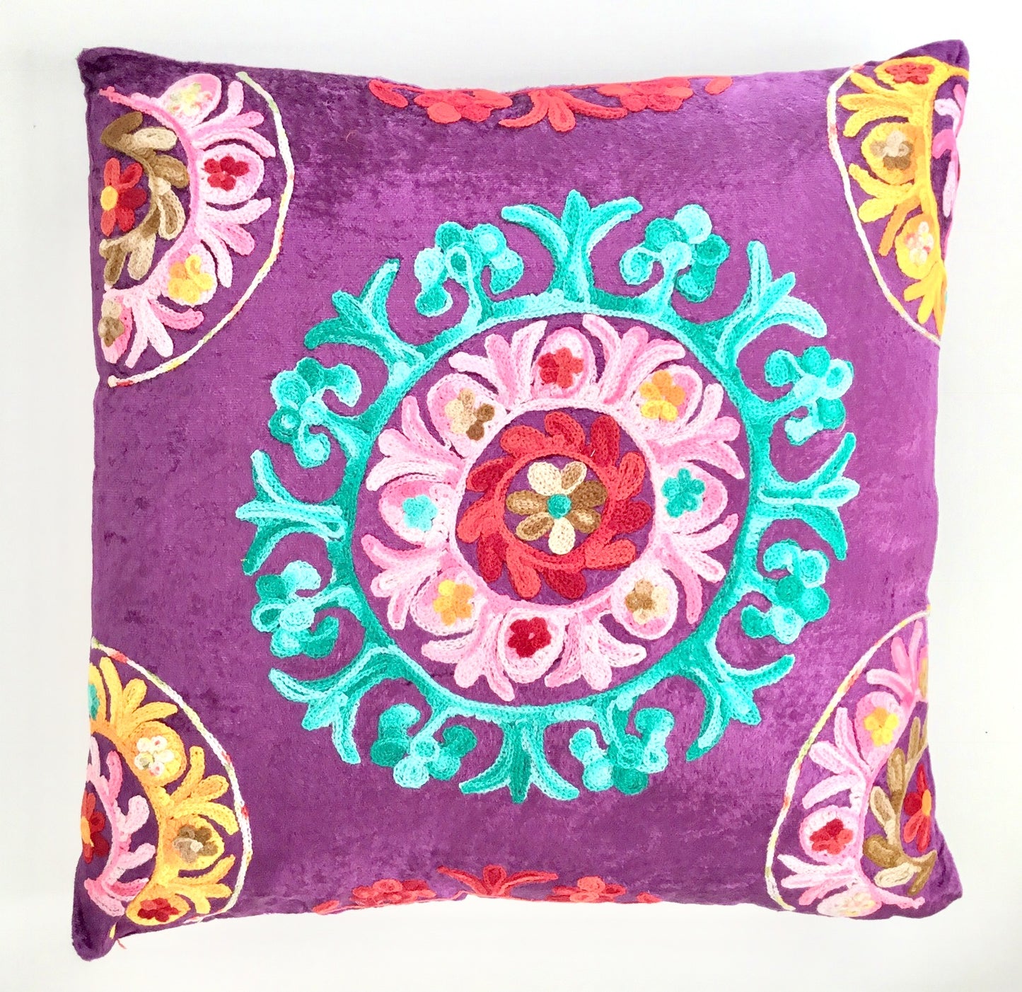 Dekokissen Samt "Chakra" Kissen 40x40cm violett - Pagoda