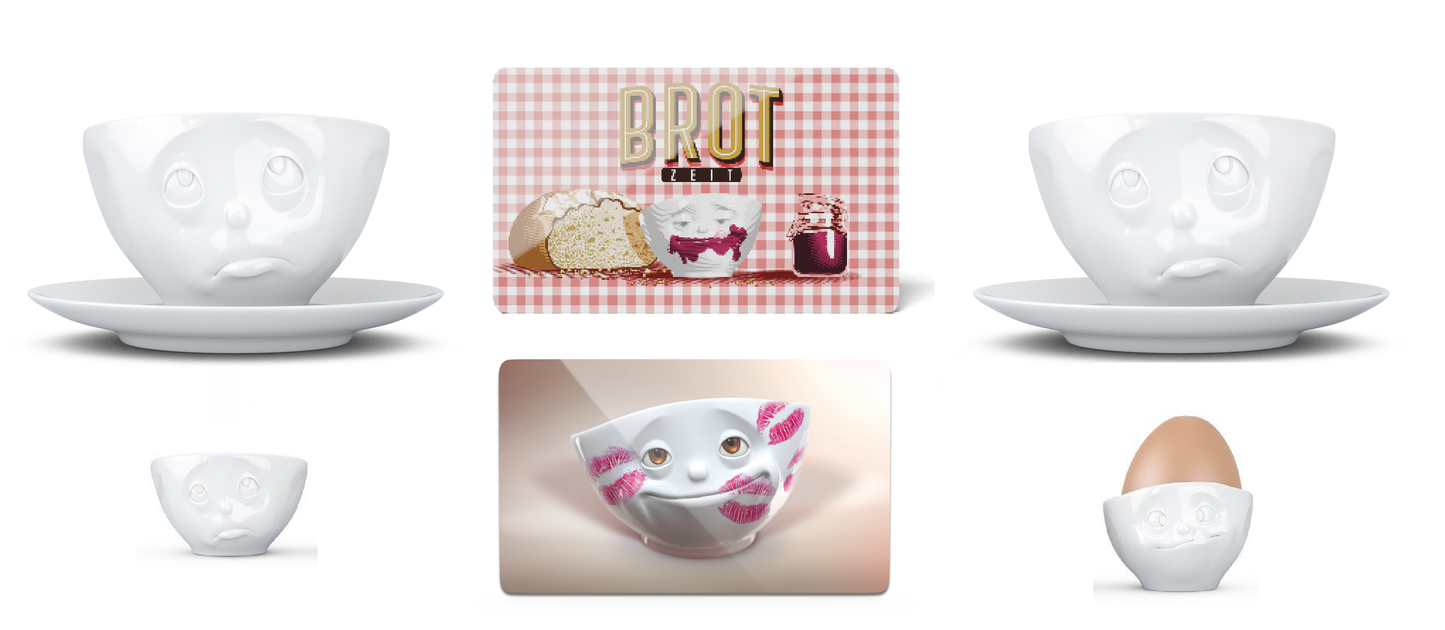 Frühstücksset für Zwei "Kaffeetasse+Eierbecher+Brettchen" - Fiftyeight Products