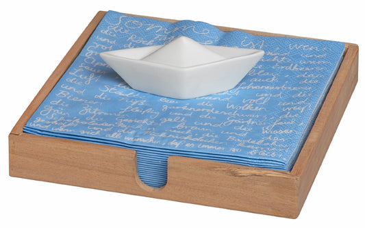 Serviettenhalter BOOT unbehandeltes Akazienholz