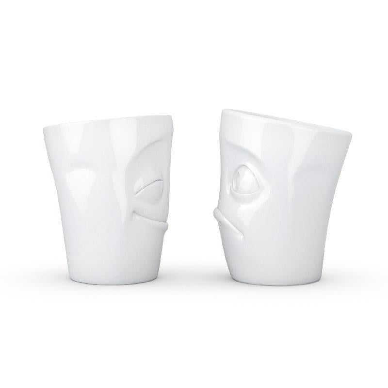 TV TASSEN Becher 2er Set ohne Henkel "vergnügt & verdutzt" - Fiftyeight Products