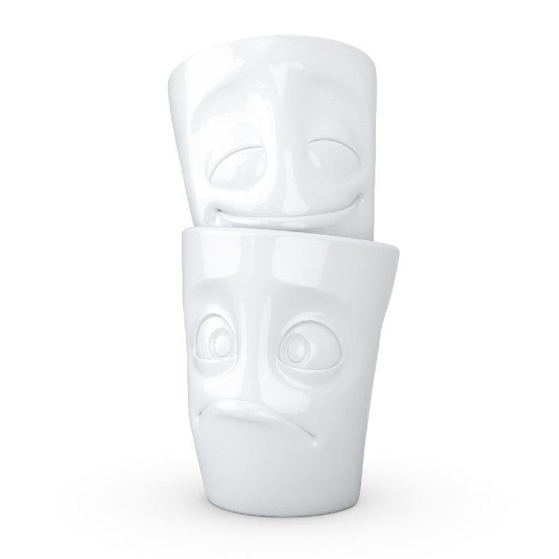 TV TASSEN Becher 2er Set ohne Henkel "vergnügt & verdutzt" - Fiftyeight Products