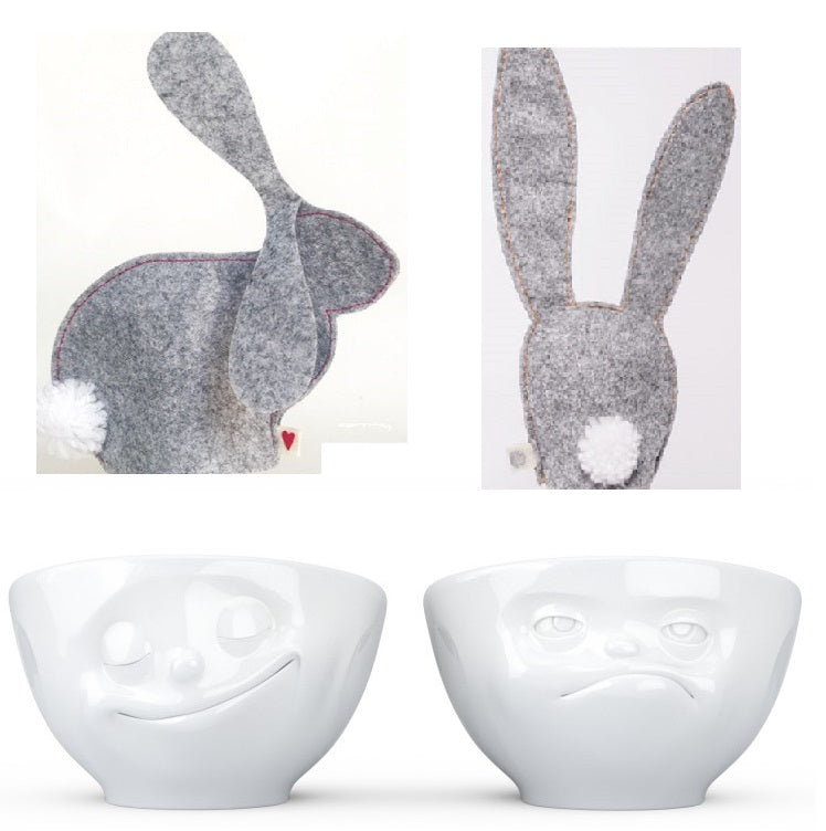 Eierbecher 2er Set mit 2 Eierwärmern Hase - Fiftyeight Products