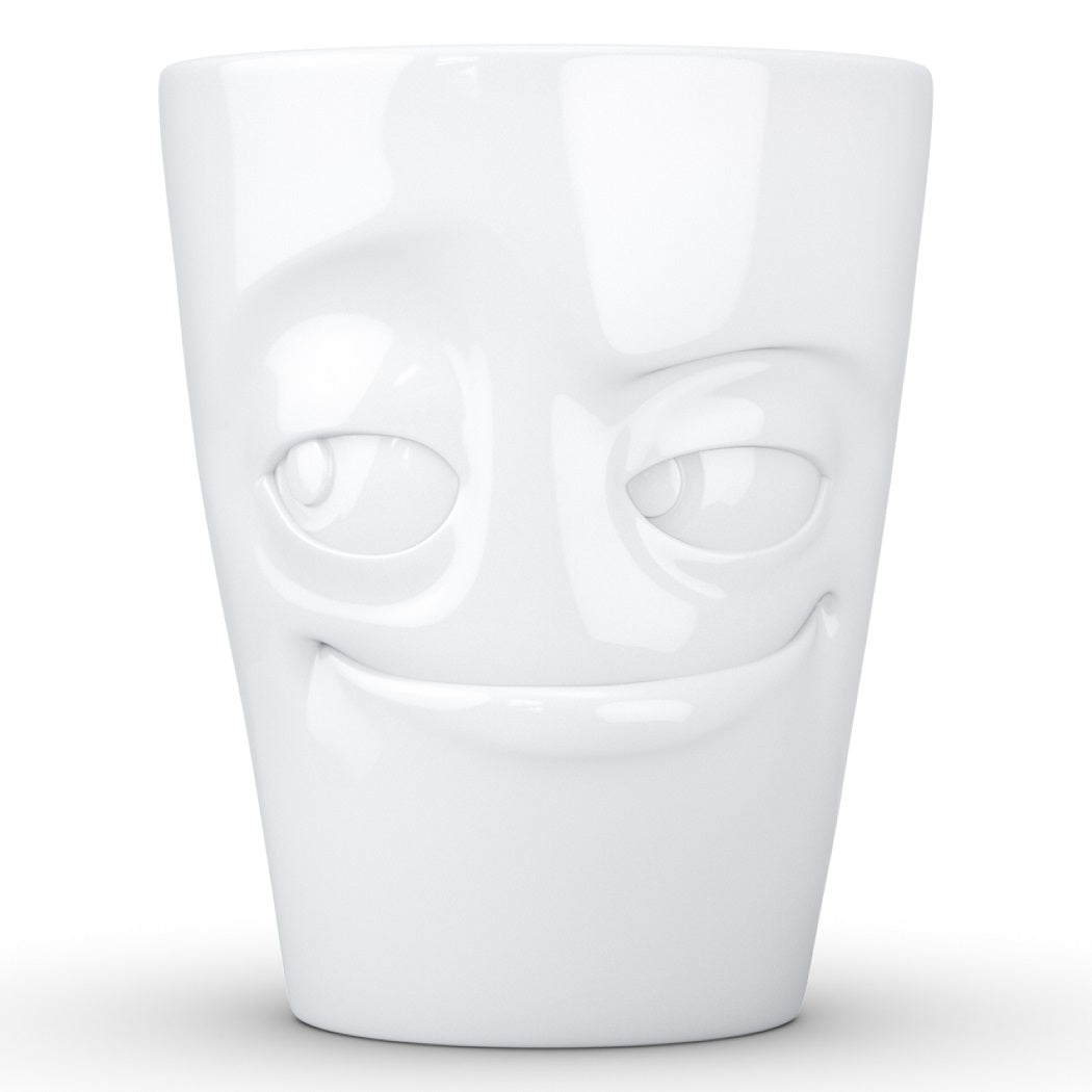 Henkeltasse große Kaffeetasse Porzellan 350 ml weiß Fiftyeight Products