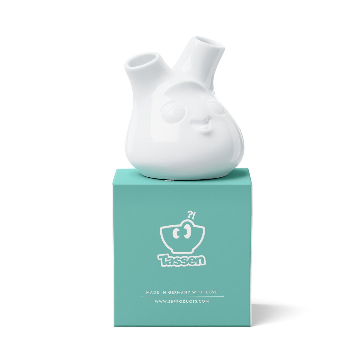 Vase klein "Kess" mit zwei Öffnungen Ø 8,5 cm Porzellan - Fiftyeight Products.