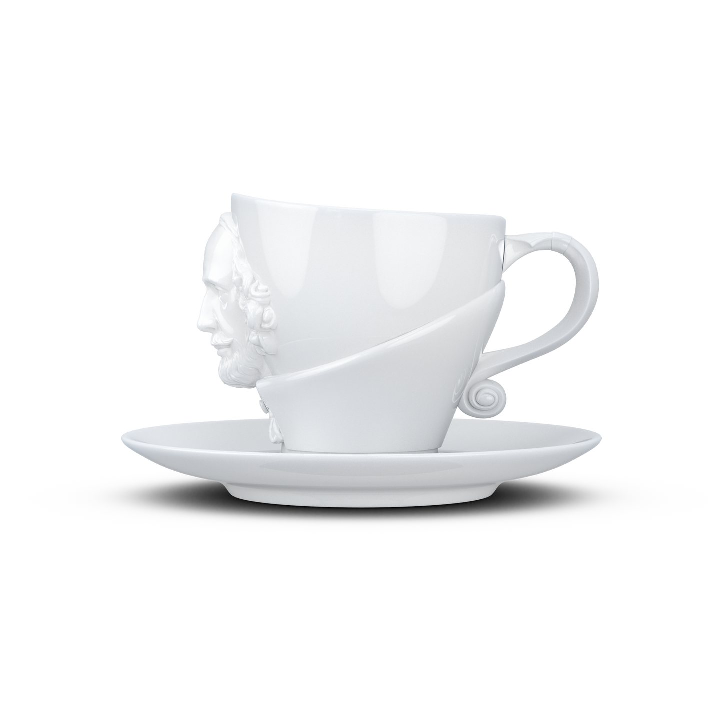 TV TASSE Henkeltasse große Kaffeetasse TALENT Porzellan weiß Fiftyeight Products