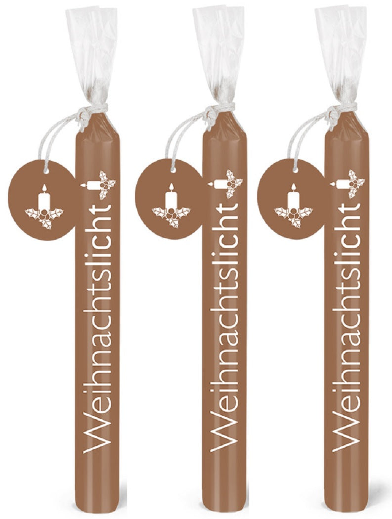Weihnachtslicht Kerzen 3er Set metallic Bulla Design