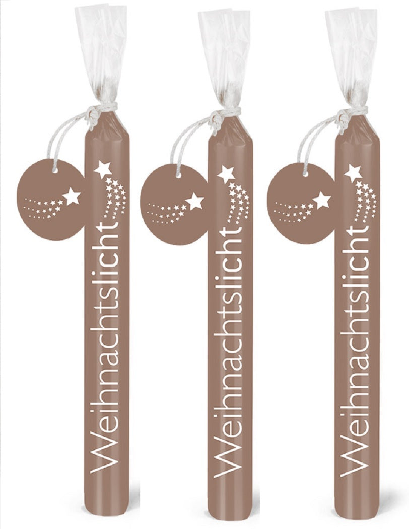 Weihnachtslicht Kerzen 3er Set metallic Bulla Design