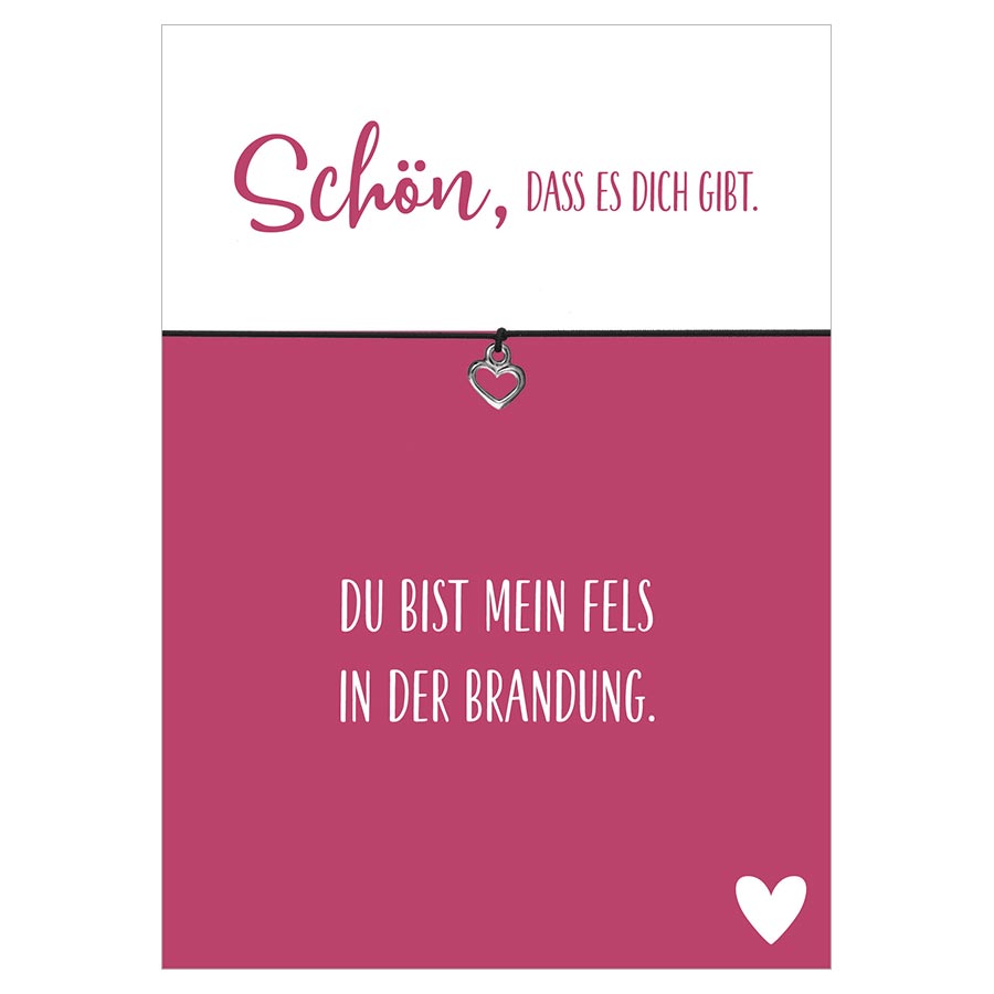 Armband Wunscharmband  " Du bist mein Fels in der Brandung" - Glücksschmiedin