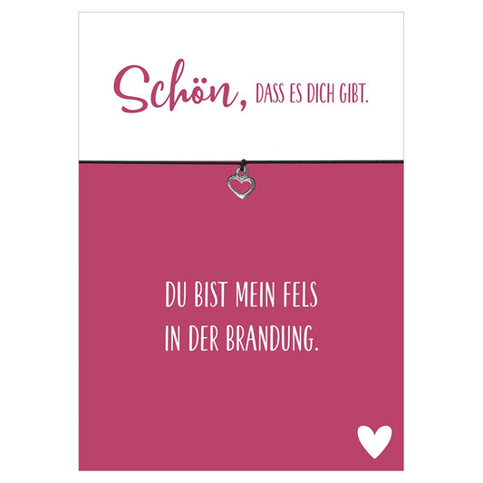 Armband Wunscharmband  " Du bist mein Fels in der Brandung" - Glücksschmiedin