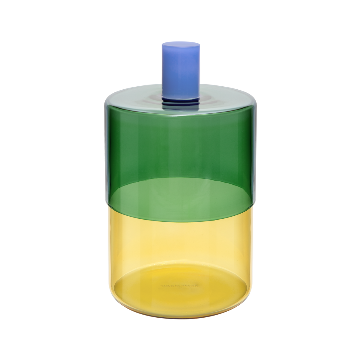 Glasdose Milou petrol-yellow von REMEMBER