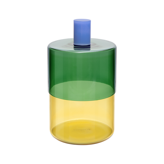 Glasdose Milou petrol-yellow von REMEMBER